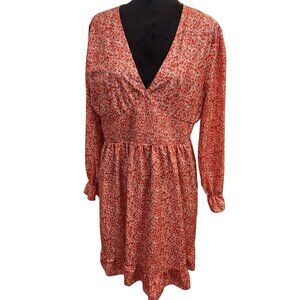 NWT Unbranded Pink Floral V Neck Dress Size XXL